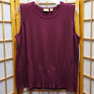 🍷 Caslon burgundy stretchy sweater vest women's 1X